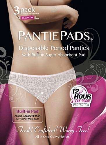 Period Underwear 3 Count Disposable Period Panties for Women and Teen Girls, Menstrual Brief with Super Absorbent Built-in Pad by PantiePads - Image 6