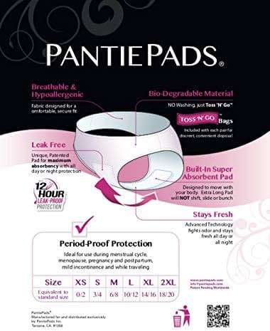 Period Underwear 3 Count Disposable Period Panties for Women and Teen Girls, Menstrual Brief with Super Absorbent Built-in Pad by PantiePads - Image 7
