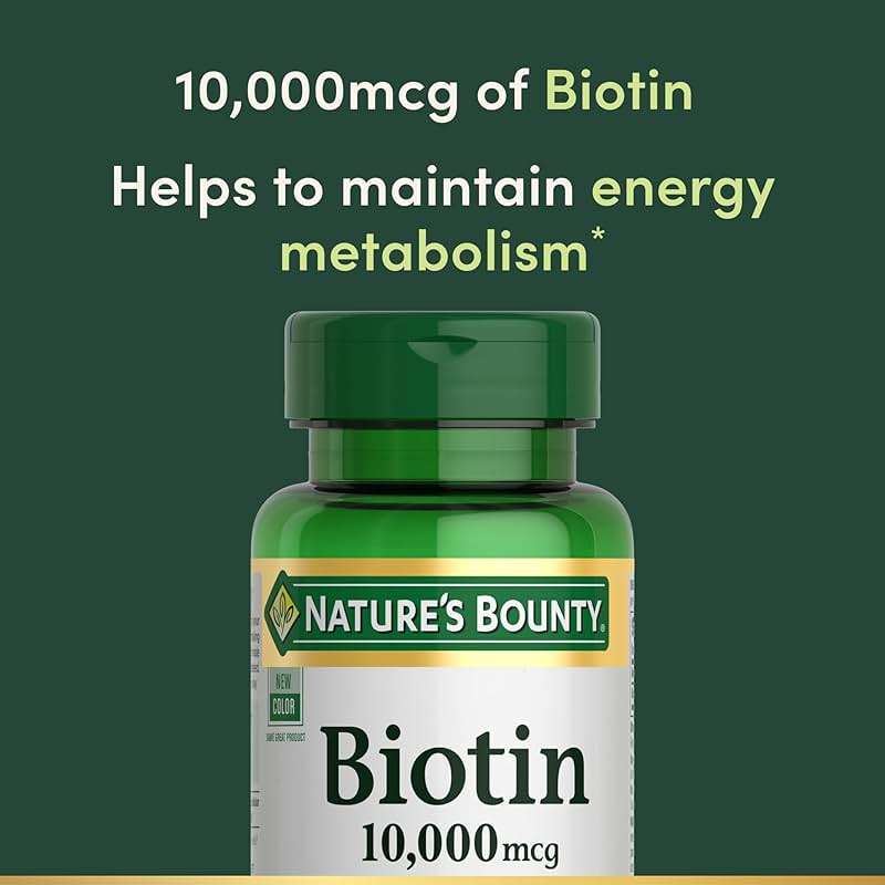 Nature's Bounty Biotin Hair Skin and Nails Vitamins, Supports Healthy Hair, Skin and Nails, 10,000 mcg, 120 Softgels (Pack of 1) - Image 3