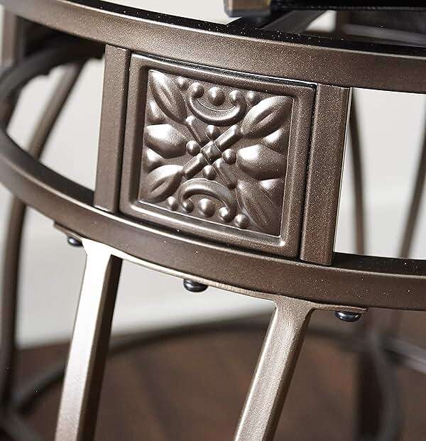 Powell Big and Tall Back Scroll Stool, Counter Height, Dark Bronze/Brown - Image 17