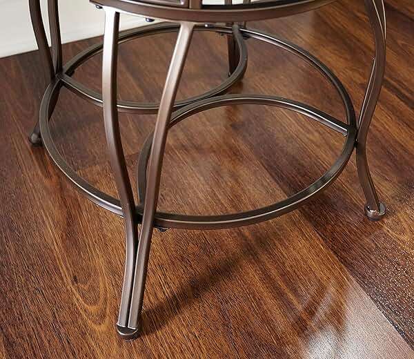 Powell Big and Tall Back Scroll Stool, Counter Height, Dark Bronze/Brown - Image 7