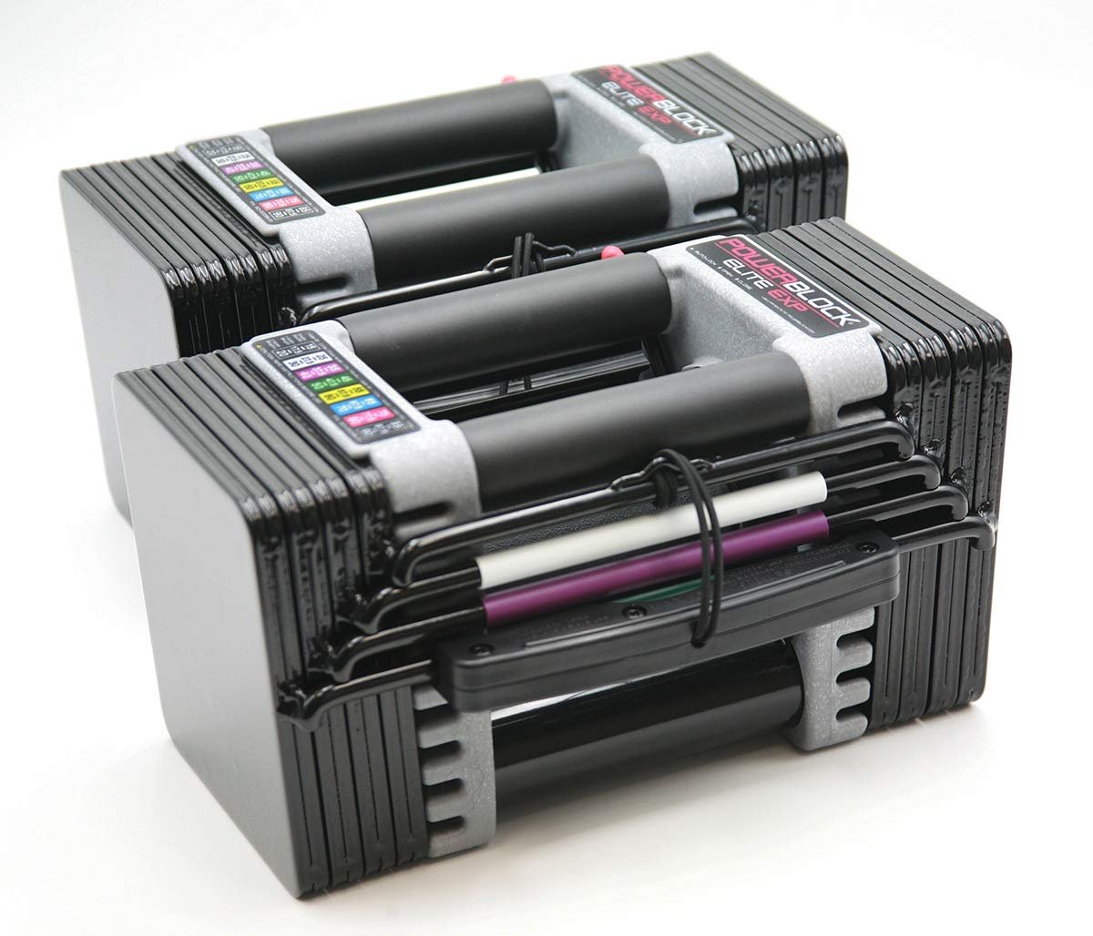 PowerBlock Elite EXP Adjustable Dumbbells, Sold in Pairs, Stage 1, 5-50 lb. Dumbbells, Durable Steel Build, Innovative Workout Equipment, All-in-One Dumbbells, Expandable with Expansion Kits - Product Image