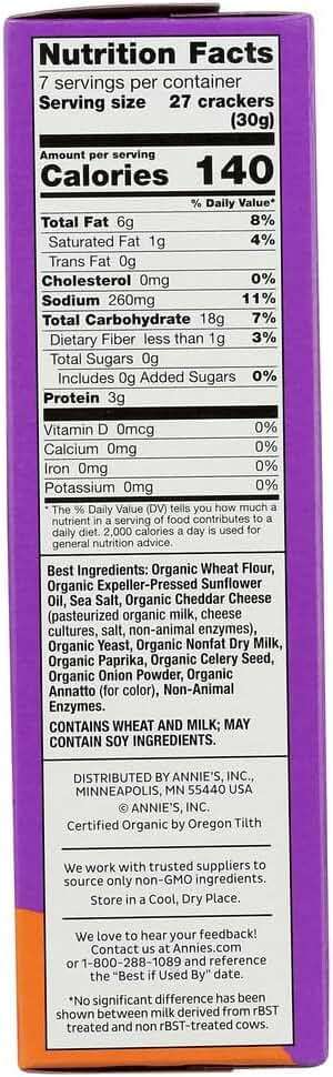 Annie's Organic Cheddar Squares, Baked Cracker Snacks, 7.5 oz - Image 8