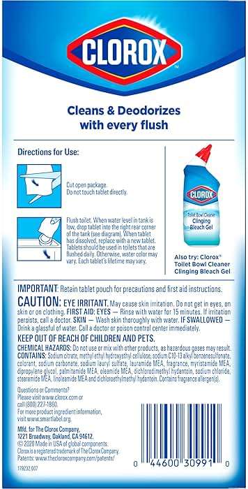 Clorox Ultra Clean Toilet Tablets Bleach & Blue, Rain Clean Scent, 2.47 Ounces Each, 4 Count (Package May Vary) - Image 11