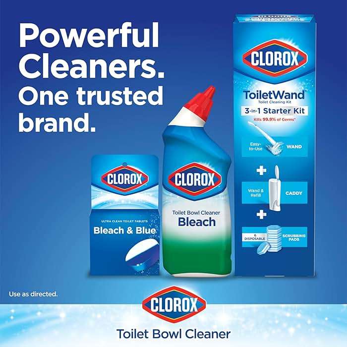 Clorox Ultra Clean Toilet Tablets Bleach & Blue, Rain Clean Scent, 2.47 Ounces Each, 4 Count (Package May Vary) - Image 7