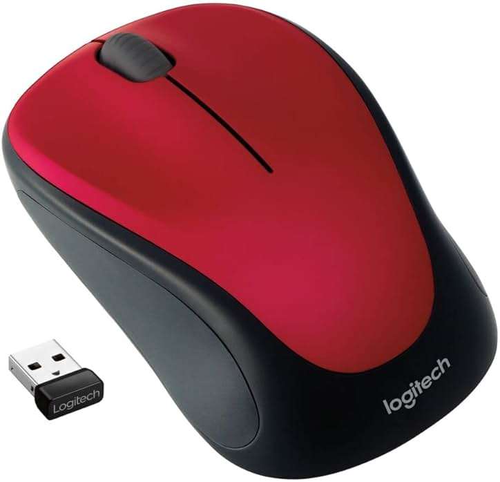 Logitech M317 Wireless Mouse, 2.4 GHz with USB Receiver, 1000 DPI Optical Tracking, 12 Month Battery, Compatible with PC, Mac, Laptop, Chromebook - Red - Image 2