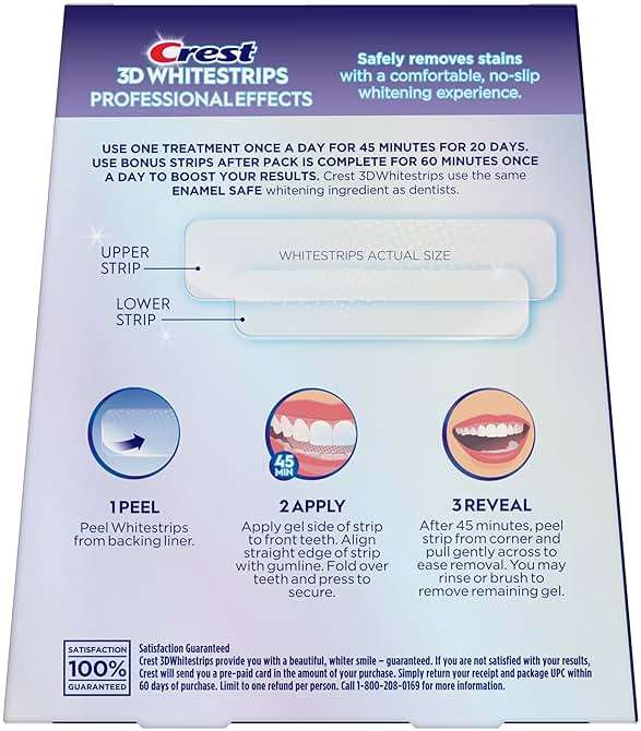 Crest 3D Whitestrips Professional Effects – Teeth Whitening Kit, 22 Treatments (20 + 2 Bonus), Each with 1 Upper/1Lower, 44 Strips – Crest 3DWhite Teeth Whitening Strips - Image 10