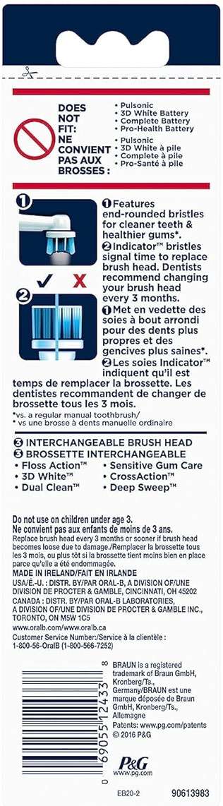 Oral-B Precision Clean Replacement Brush Heads for an Oral-B Electric Toothbrush, Pack of 2 - Image 3