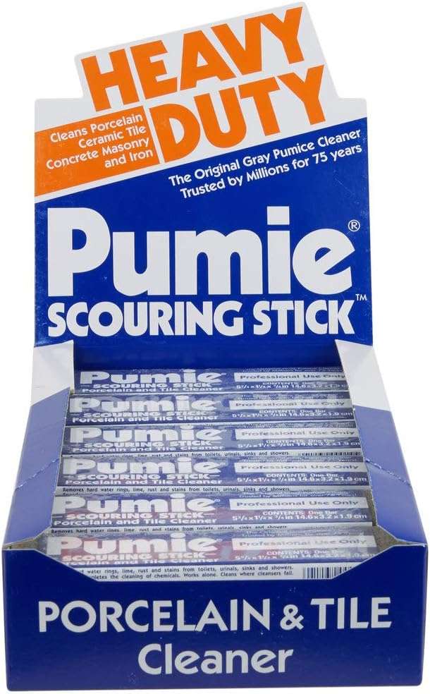 PUMIE Pumice Scouring Stick for Cleaning Toilet Rings Stain & Hard Water Rings, Extra Strong Heavy Duty Pumice Stone for Toilet Cleaning, Rust, Grills, Tough Bathroom, Ovens, Pools & Tubs - Pack of 12 - Image 4