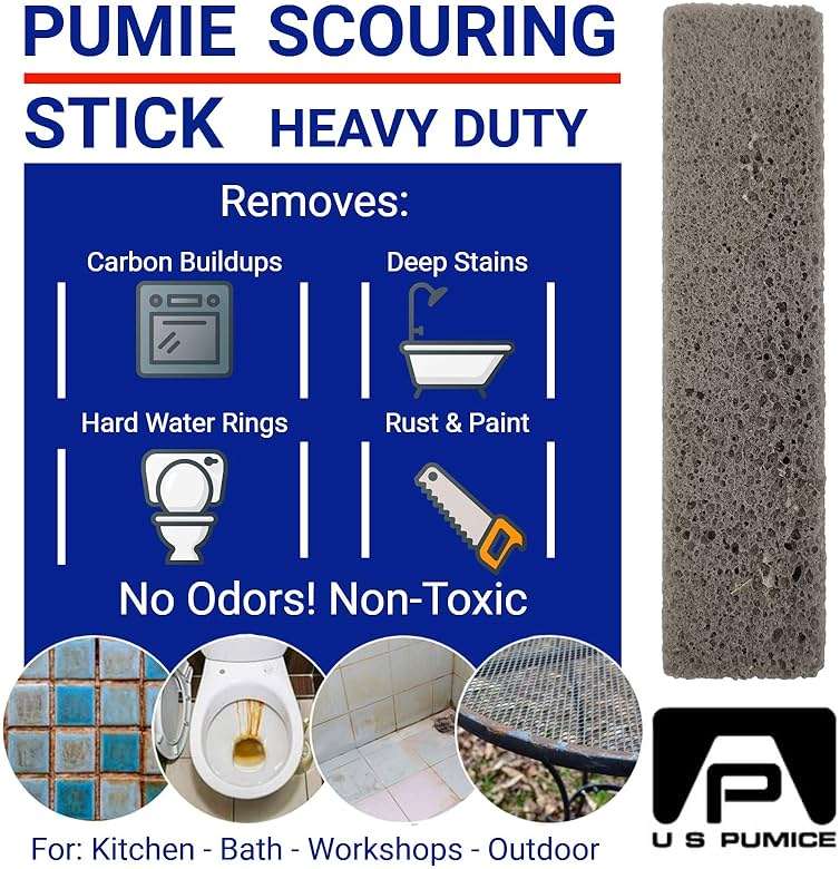 PUMIE Pumice Scouring Stick for Cleaning Toilet Rings Stain & Hard Water Rings, Extra Strong Heavy Duty Pumice Stone for Toilet Cleaning, Rust, Grills, Tough Bathroom, Ovens, Pools & Tubs - Pack of 12 - Image 7