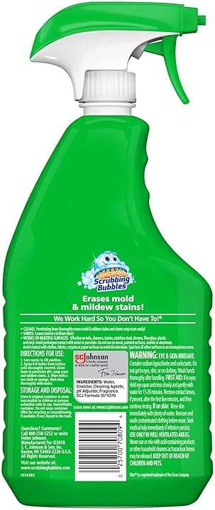 Scrubbing Bubbles Foaming Bleach Bathroom and Shower Cleaner Disinfectant Spray, Helps Erase Mold & Mildew, 32oz - Image 2