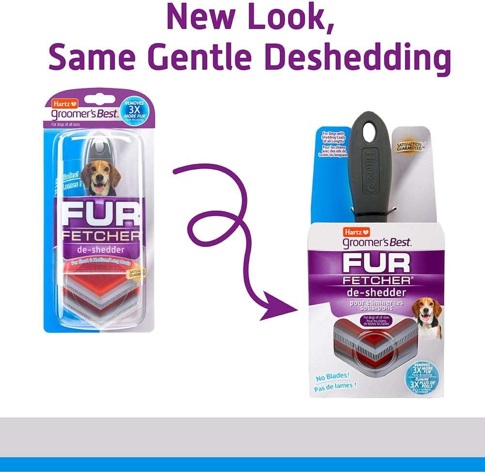 Hartz Groomer's Best Fur Fetcher De-Shedder Dog Brush,Black - Image 3