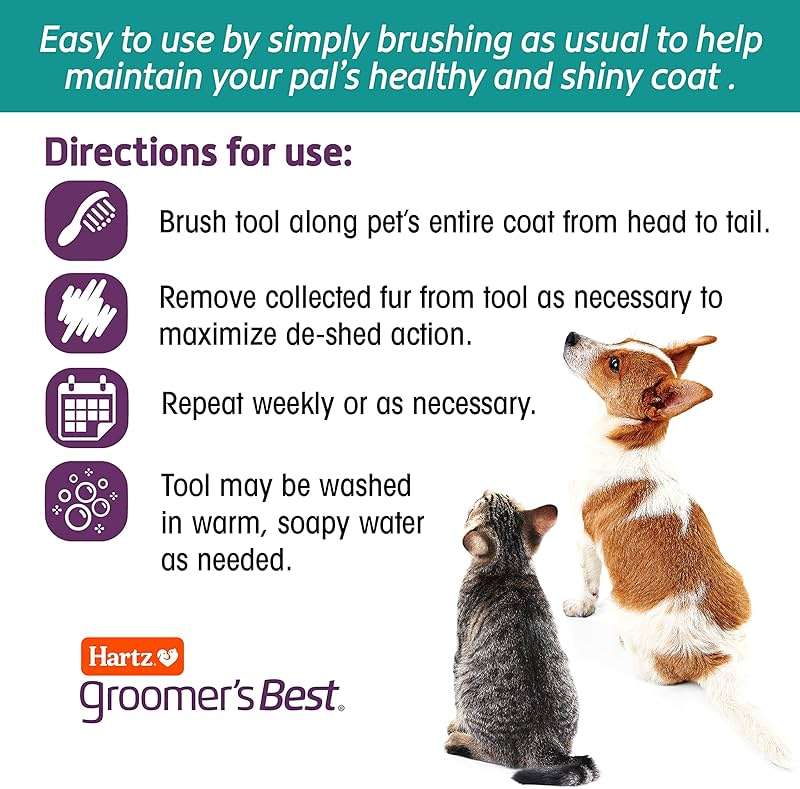Hartz Groomer's Best Fur Fetcher De-Shedder Dog Brush,Black - Image 7