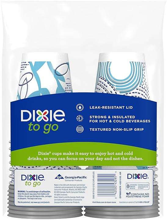 Dixie To Go Paper Coffee Cups With Lids, 12 oz, 14 ct, Disposable Insulated Paper Cups for On-The-Go Hot or Cold Beverages | Medium - Image 2