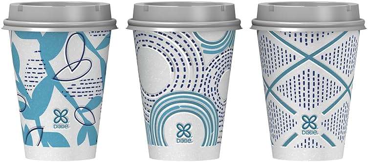 Dixie To Go Paper Coffee Cups With Lids, 12 oz, 14 ct, Disposable Insulated Paper Cups for On-The-Go Hot or Cold Beverages | Medium - Image 3