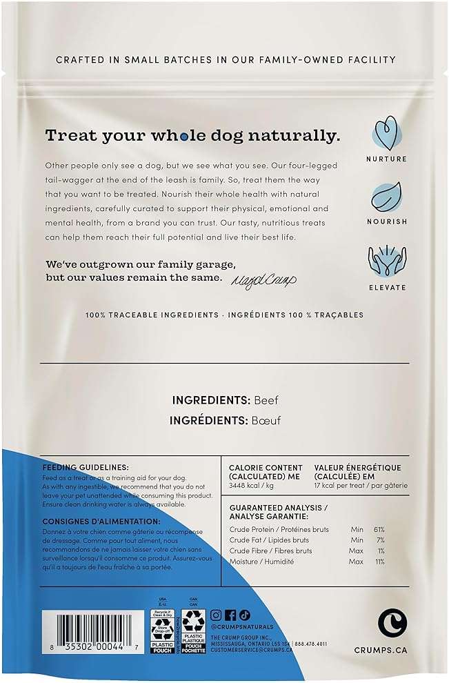 Crumps Naturals Beef Tendersticks 58g/2oz | High Protein Dog Treats | Baked Beef | Single Ingredient | Great for training - Image 2