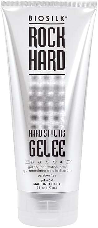 BioSilk Rock Hard Gel, Firm-Hold Hair Gel for Long-Lasting Styles, Shapes, Defines & Adds Shine, Sulfate-Free, Paraben-Free, Cruelty-Free, 6 Oz - Image 1