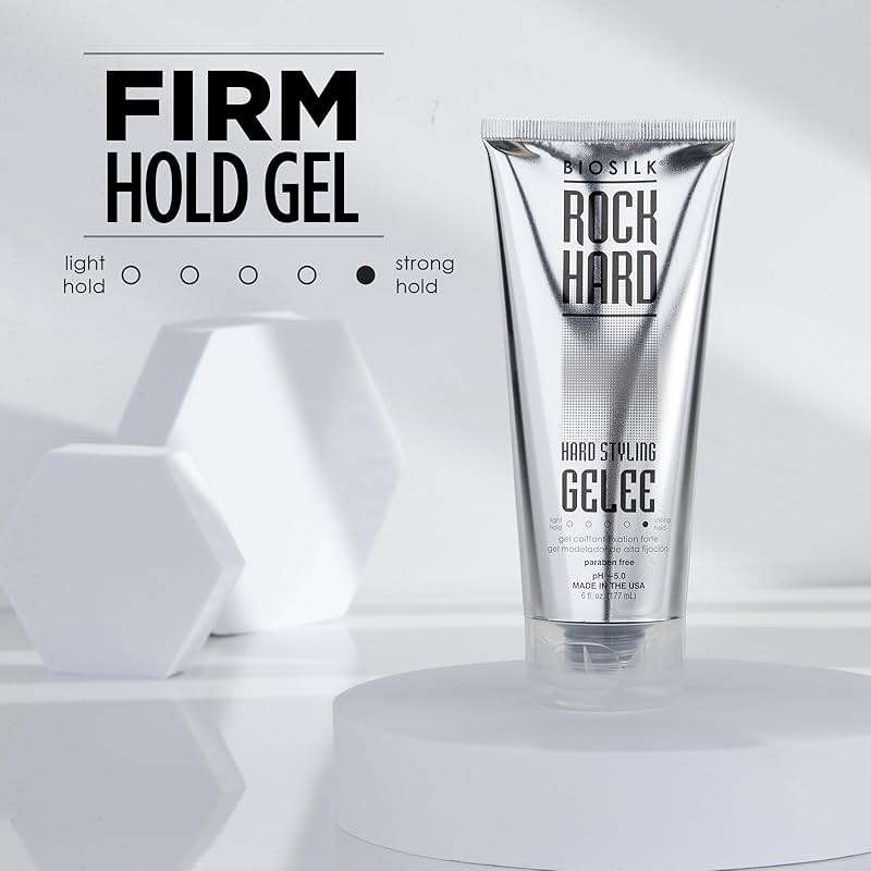 BioSilk Rock Hard Gel, Firm-Hold Hair Gel for Long-Lasting Styles, Shapes, Defines & Adds Shine, Sulfate-Free, Paraben-Free, Cruelty-Free, 6 Oz - Image 2