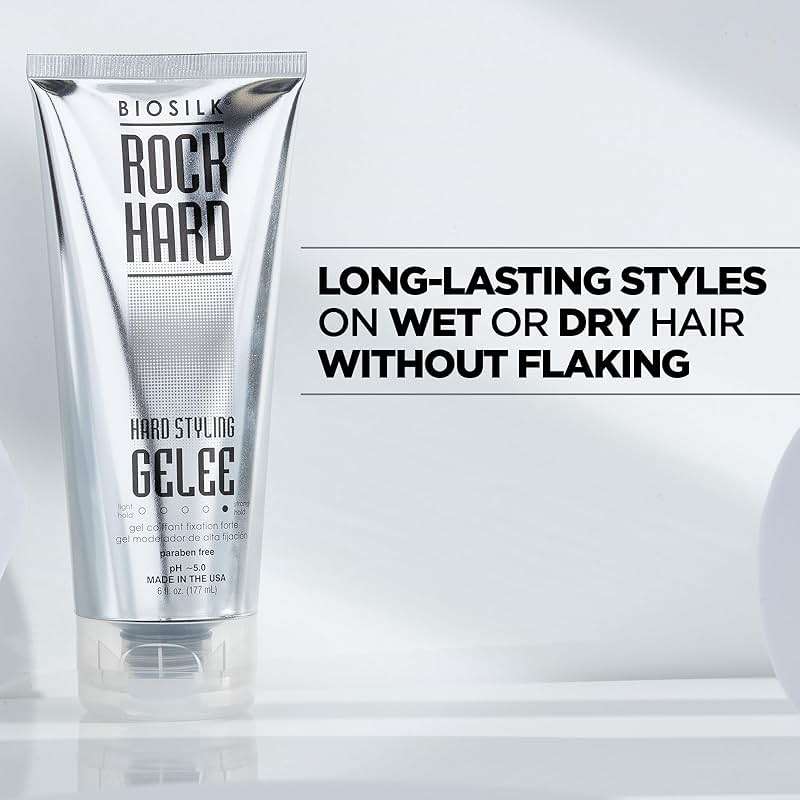 BioSilk Rock Hard Gel, Firm-Hold Hair Gel for Long-Lasting Styles, Shapes, Defines & Adds Shine, Sulfate-Free, Paraben-Free, Cruelty-Free, 6 Oz - Image 4
