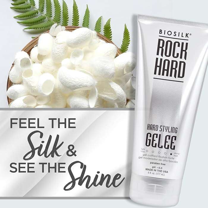 BioSilk Rock Hard Gel, Firm-Hold Hair Gel for Long-Lasting Styles, Shapes, Defines & Adds Shine, Sulfate-Free, Paraben-Free, Cruelty-Free, 6 Oz - Image 6
