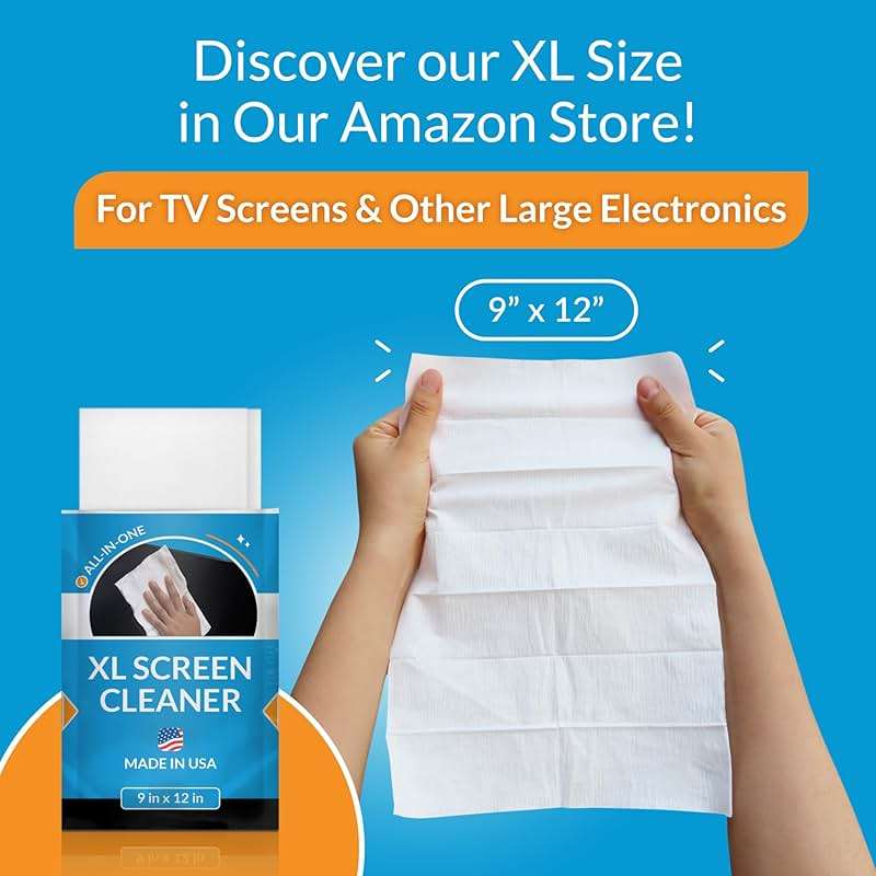 iCloth Large Screen Cleaning Wipes for Electronics, Lint-Free and Streak-Free, Fast-Drying, Removes Dust, Fingerprints, and Smudges (100 Wipes) - Image 7