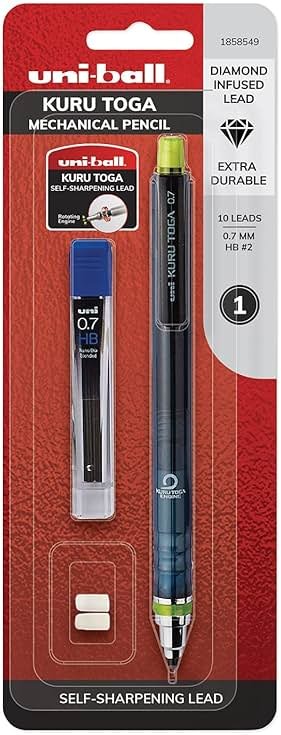 uniball Kuru Toga Mechanical Pencil Starter Kit, 0.7mm HB#2, 1 Pack - Product Image