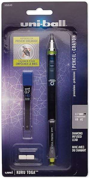uniball Kuru Toga Mechanical Pencil Starter Kit, 0.7mm HB#2, 1 Pack - Image 3