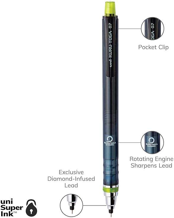 uniball Kuru Toga Mechanical Pencil Starter Kit, 0.7mm HB#2, 1 Pack - Image 8