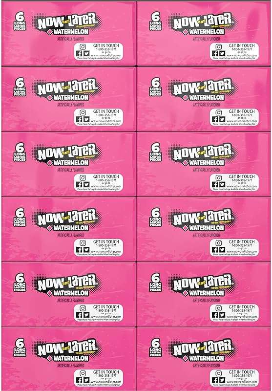 Now and Later Candy, Watermelon Flavor, 0.93 Ounce Bars (Pack Of 24) - Image 5