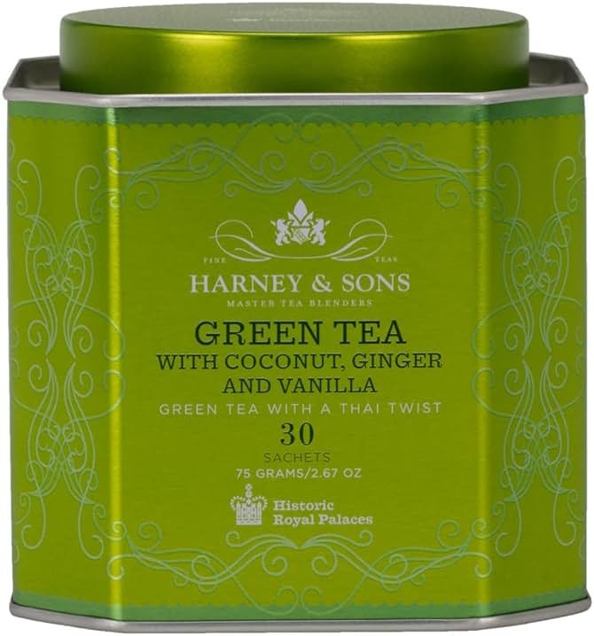 Harney & Sons Historic Royal Palaces Green Tea with Coconut 30 Sachets - Product Image