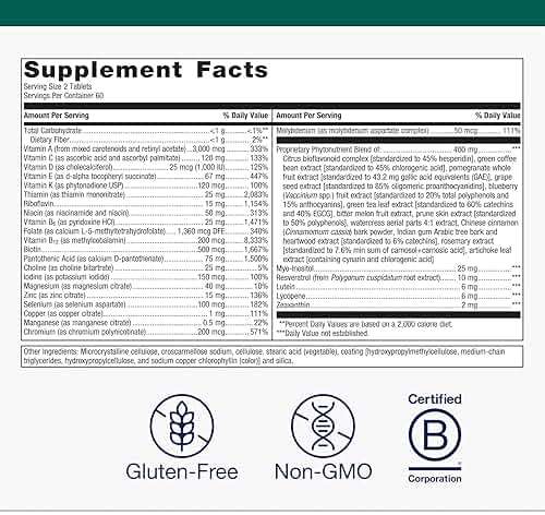 Metagenics PhytoMulti Multivitamin Without Iron, 120 Tablets | Daily Multi for Men and Women with 20+ Vitamins, Minerals and Phytonutrients for Antioxidant and Immune Support, Non-GMO - Image 2