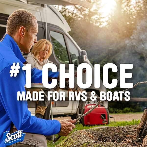 Scott Rapid-Dissolving Toilet Paper, Bath Tissue for RV & Boats , 4ct packs X 12= 48 rolls - Image 6