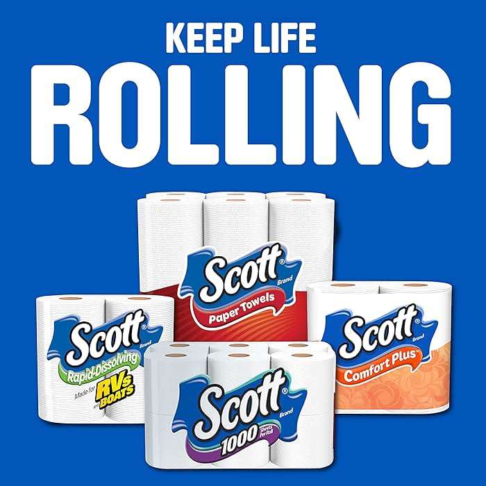 Scott Rapid-Dissolving Toilet Paper, Bath Tissue for RV & Boats , 4ct packs X 12= 48 rolls - Image 9