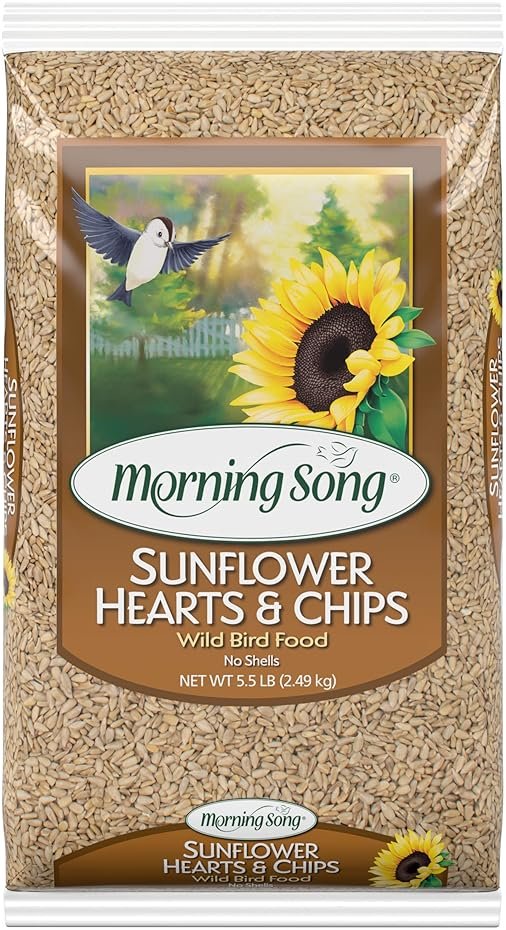 Morning Song Sunflower Hearts & Chips Wild Bird Food, No Mess Sunflower Seeds for Birds, 5.5-Pound Bag - Product Image