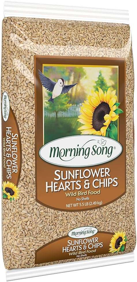 Morning Song Sunflower Hearts & Chips Wild Bird Food, No Mess Sunflower Seeds for Birds, 5.5-Pound Bag - Image 2