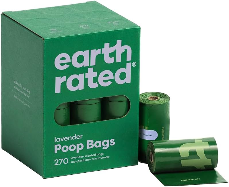 Earth Rated Poop Bags for Dogs, Guaranteed Leak Proof and Extra Thick Waste Bag Refill Rolls, Lavender Scented, 270 Bags - Product Image