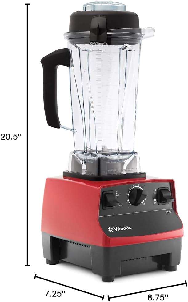 Vitamix 5200 Blender, Professional-Grade Blender for Smoothies, Soups, Ice Cream and More, Stainless-Steel Blades, Self-Cleaning Kitchen Appliance, 64 Oz Container, Red - Image 3