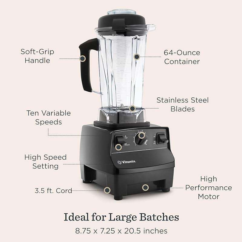 Vitamix 5200 Blender, Professional-Grade Blender for Smoothies, Soups, Ice Cream and More, Stainless-Steel Blades, Self-Cleaning Kitchen Appliance, 64 Oz Container, Red - Image 5