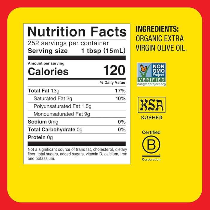 Bragg Organic Extra Virgin Olive Oil – Made with Greek Koroneiki Olives – Cold Pressed EVOO for Marinades & Vinaigrettes – USDA Certified, Non-GMO, Kosher (128 fluid Ounce) - Image 2