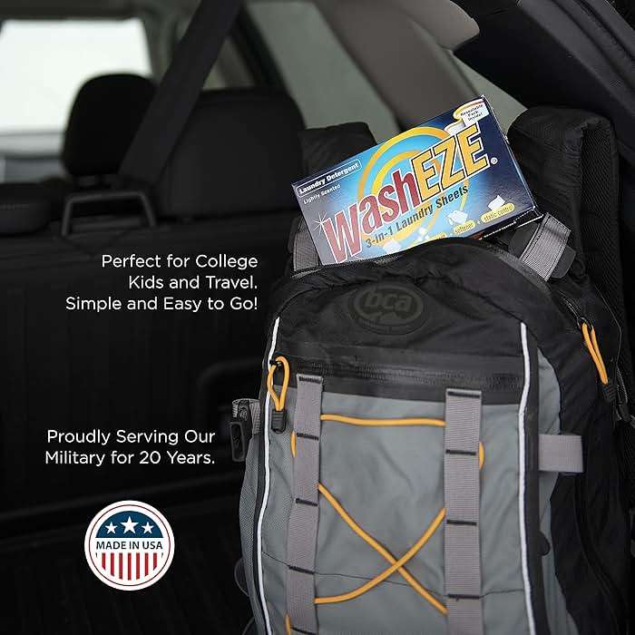 WashEZE 3 in 1 Laundry Detergent Pods, 10 Count, Unscented, Portable, TSA Compliant, Stain Fighter, Fabric Softener, Static Guard - Image 5