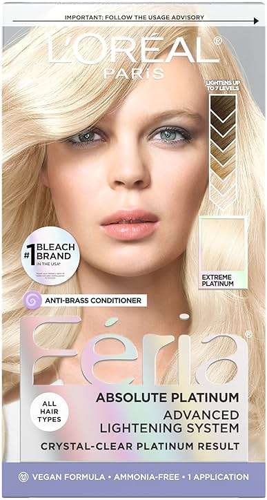 L'Oreal Paris Feria Multi-Faceted Shimmering Permanent Hair Color, Extreme Platinum, Pack of 1 Hair Dye Kit - Image 1