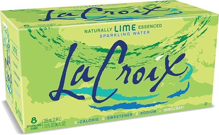La Croix Sparkling Water, Lime, 12 Fl Oz (pack of 8) - Product Image
