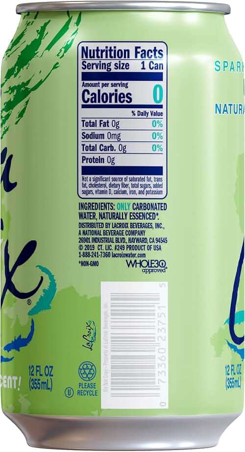 La Croix Sparkling Water, Lime, 12 Fl Oz (pack of 8) - Image 2