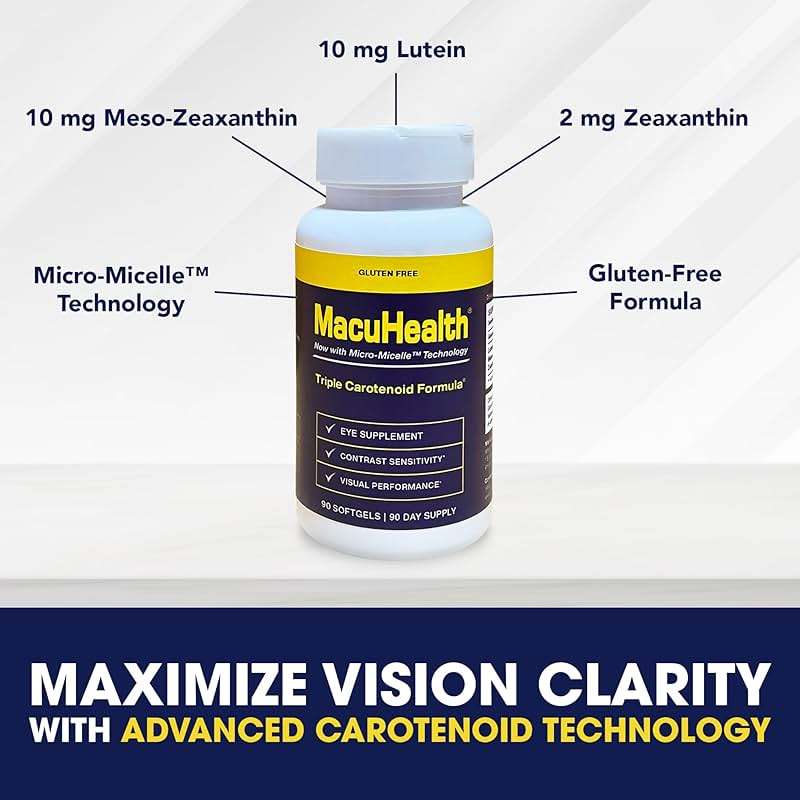 MacuHealth Triple Carotenoid Formula - Eye Vitamins for Adults - 90 Softgels, 3 Month Supply - Advanced Eye Support & Health Eye Formula - Image 4