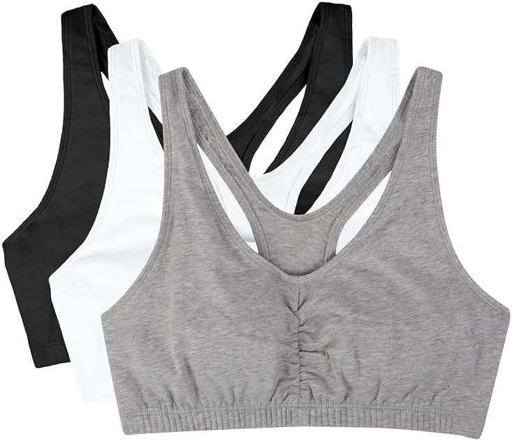 Fruit of the Loom Women's Adjustable Shirred Front Racerback Sports Bra Multi Packs! - Image 3