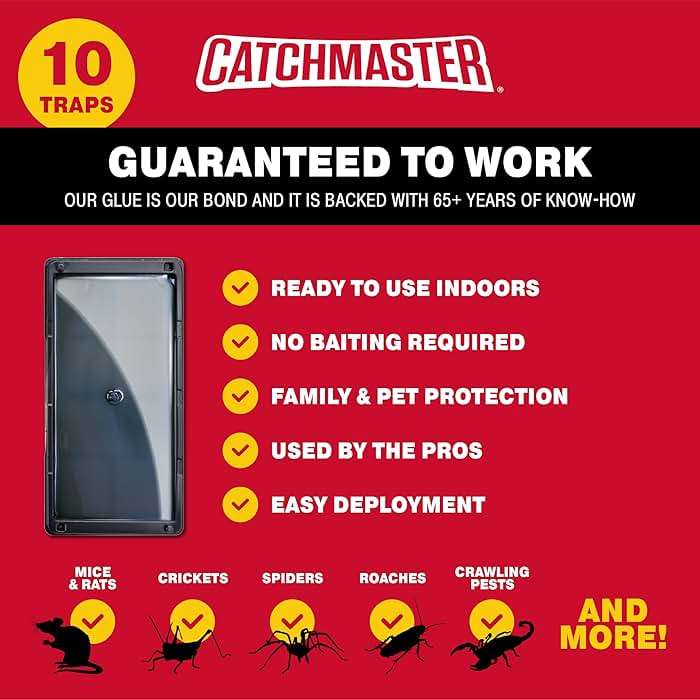 Catchmaster Rat, Snake and Mouse Traps 10Pk, Large Bulk Glue Rat Traps for Home, Adhesive Plastic Tray for Inside House, Snake, Mice, & Spider Catcher, Pest Control for House & Garage - Image 4