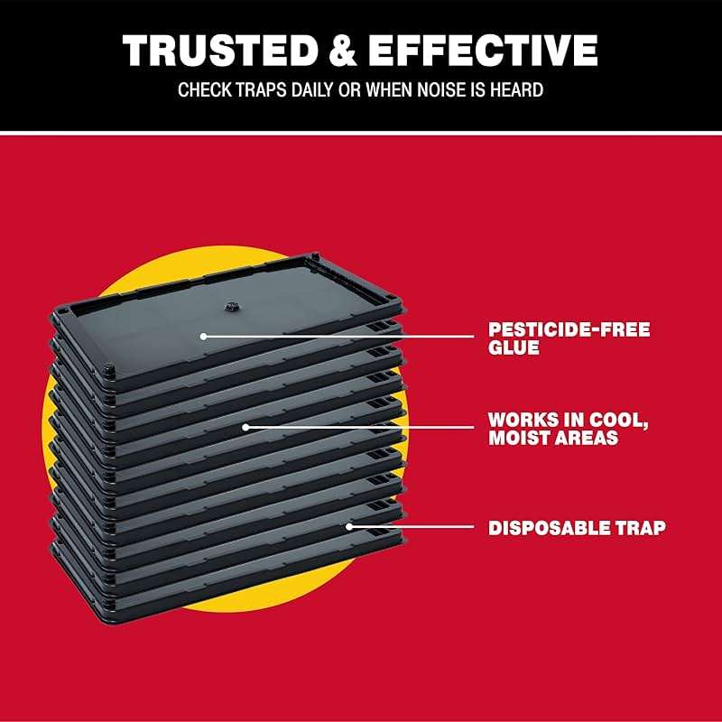 Catchmaster Rat, Snake and Mouse Traps 10Pk, Large Bulk Glue Rat Traps for Home, Adhesive Plastic Tray for Inside House, Snake, Mice, & Spider Catcher, Pest Control for House & Garage - Image 5