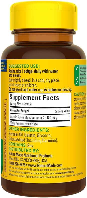 Nature Made Vitamin K2 100 mcg, Healthy Bone Supplements, 30 Softgels, 30 Day Supply - Image 8