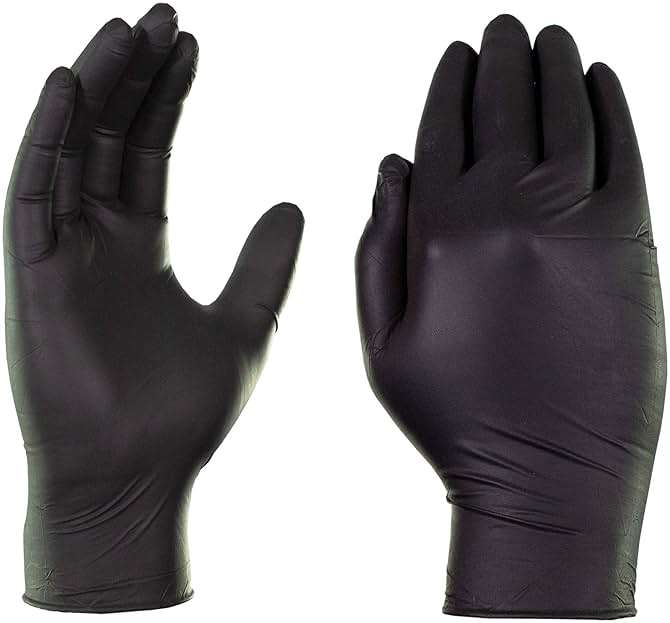 AMMEX Black Nitrile Exam Gloves, 3 Mil Medical Disposable Latex-Free Powder-Free, Non Sterile for Tattoo, Dental, Bulk - Image 2