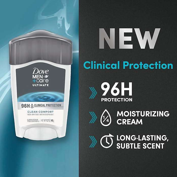Dove Men+Care Clinical Protection Antiperspirant Stick Clean Comfort End Sweat Hacks 96-Hour Protection 1.7 oz - Image 4